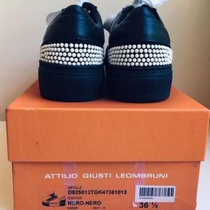 AGL Black Sneakers with Pearls, size 36.5